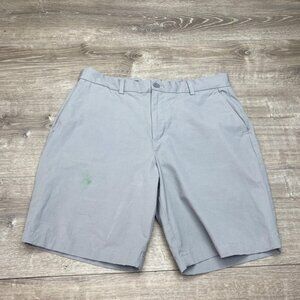 Vineyard Vines Shorts On-The-Go Mens 33 Gray Cotton Nylon Performance Golf 9"